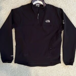North Face Windbreaker 1/4 zip pullover Black S/P